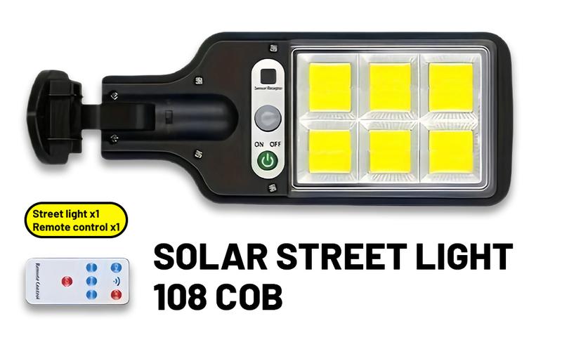 4 Sets Solar Powered LED Street Lights – Smart Remote & IP65 Motion Sensor – 3 Modes (Security/Dim/Highlight) for Pathways, Garages, Backyards & Front Yards – Heavy-Duty Waterproof Lighting Solution for Home & Outdoor Areas