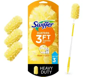 Heavy Duty Extendable Handle Dusting Kit (1-Handle, 3-Dusters)