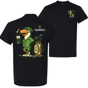 Guinness Golf T-Shirt Toucan Beer Graphic Tee for Men and Women, St. Patrick’s Day Irish Beer Shirt, Funny Pub Vibes Unisex Tee, Casual Streetwear Outfit, Gift for Beer Lovers