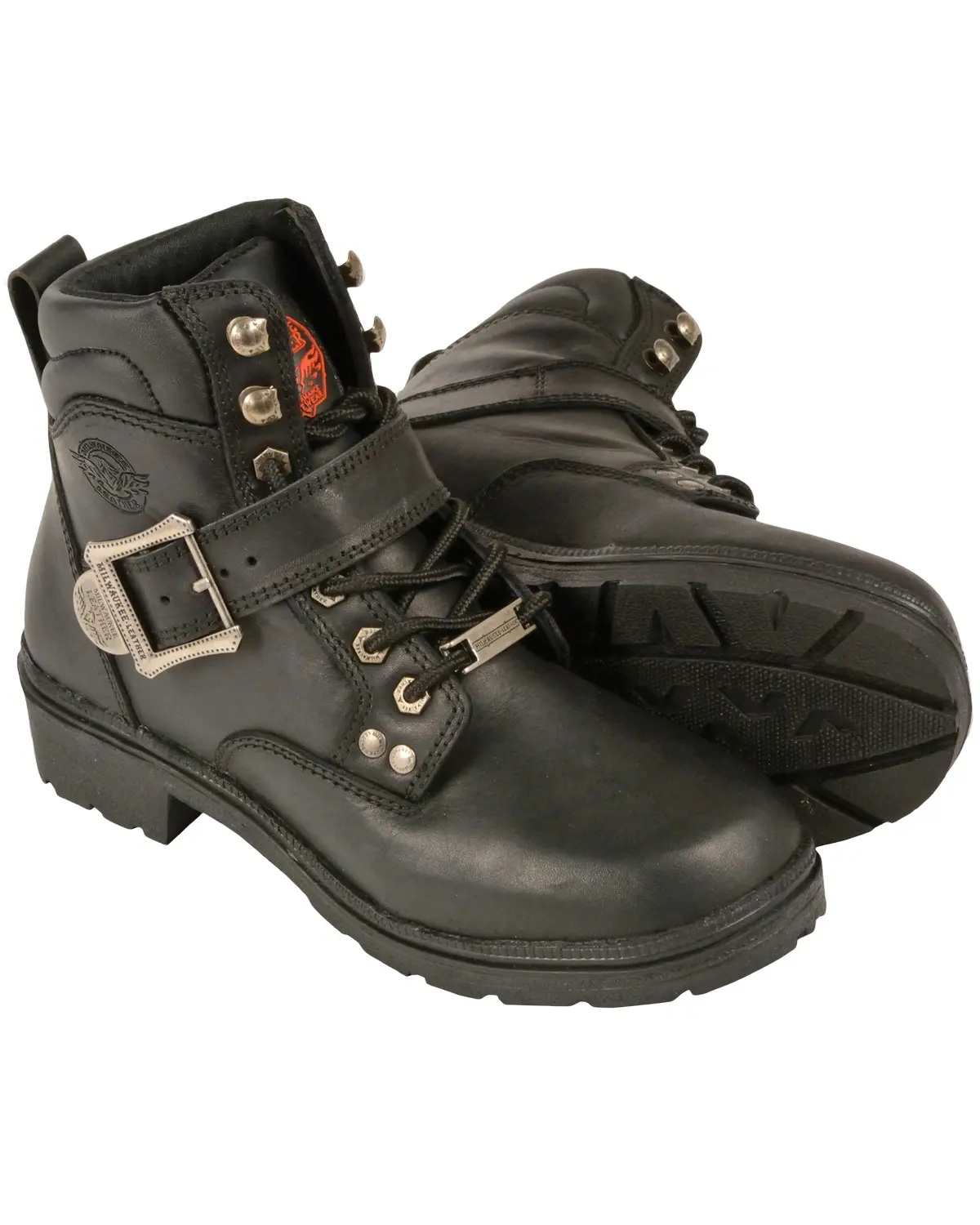 Milwaukee Leather Women's Women'S Side Buckle Plain Toe Boot Round - Mbl9310