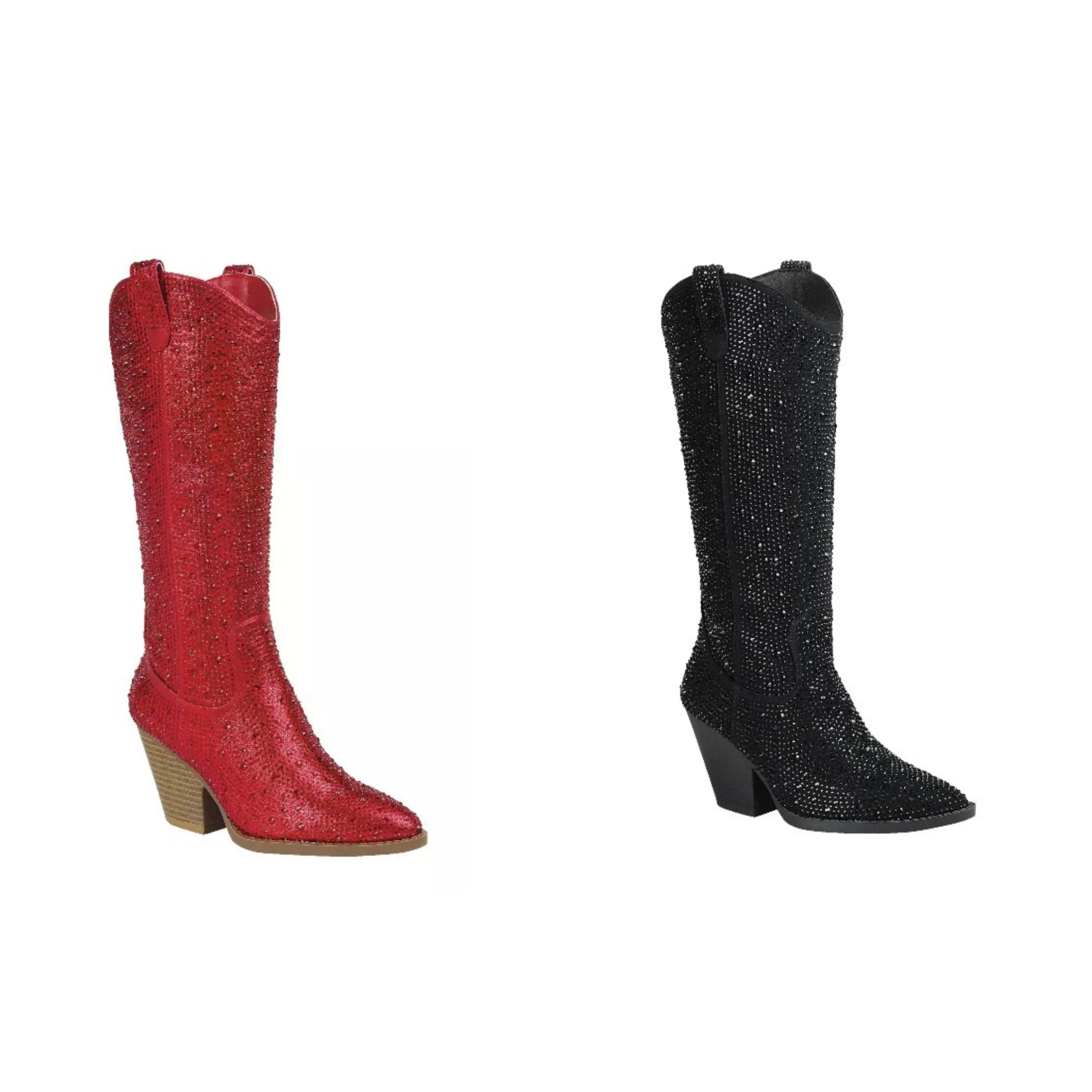 Diamond -Women's Western Cowboy Boots - Diamond-Embellished Footwear with Sparkly Look for Women's Fashion Shoe Collection