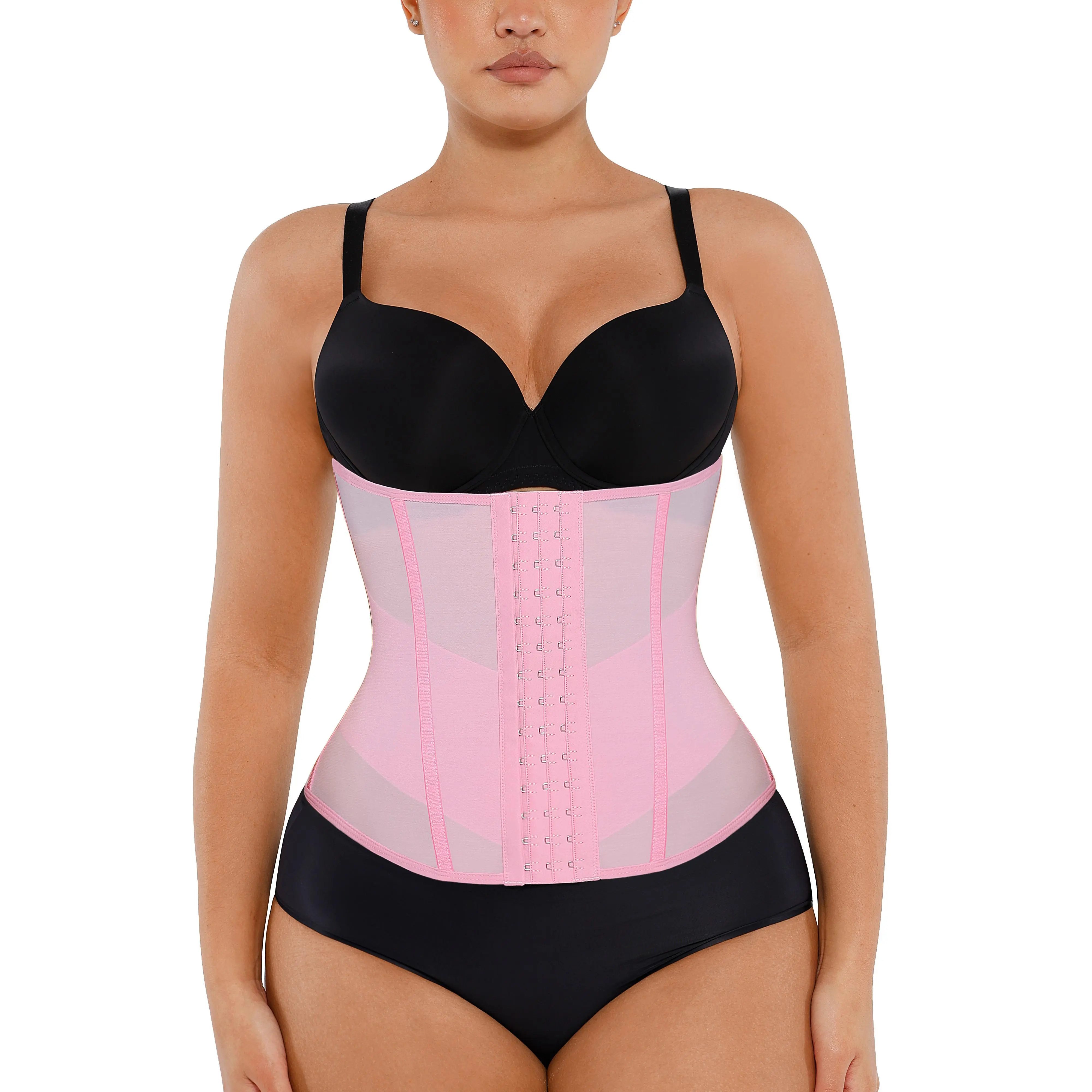 FeelinGirl Waist Trainers for Women Long Mesh Waist Cincher Waist Slimming Belts
