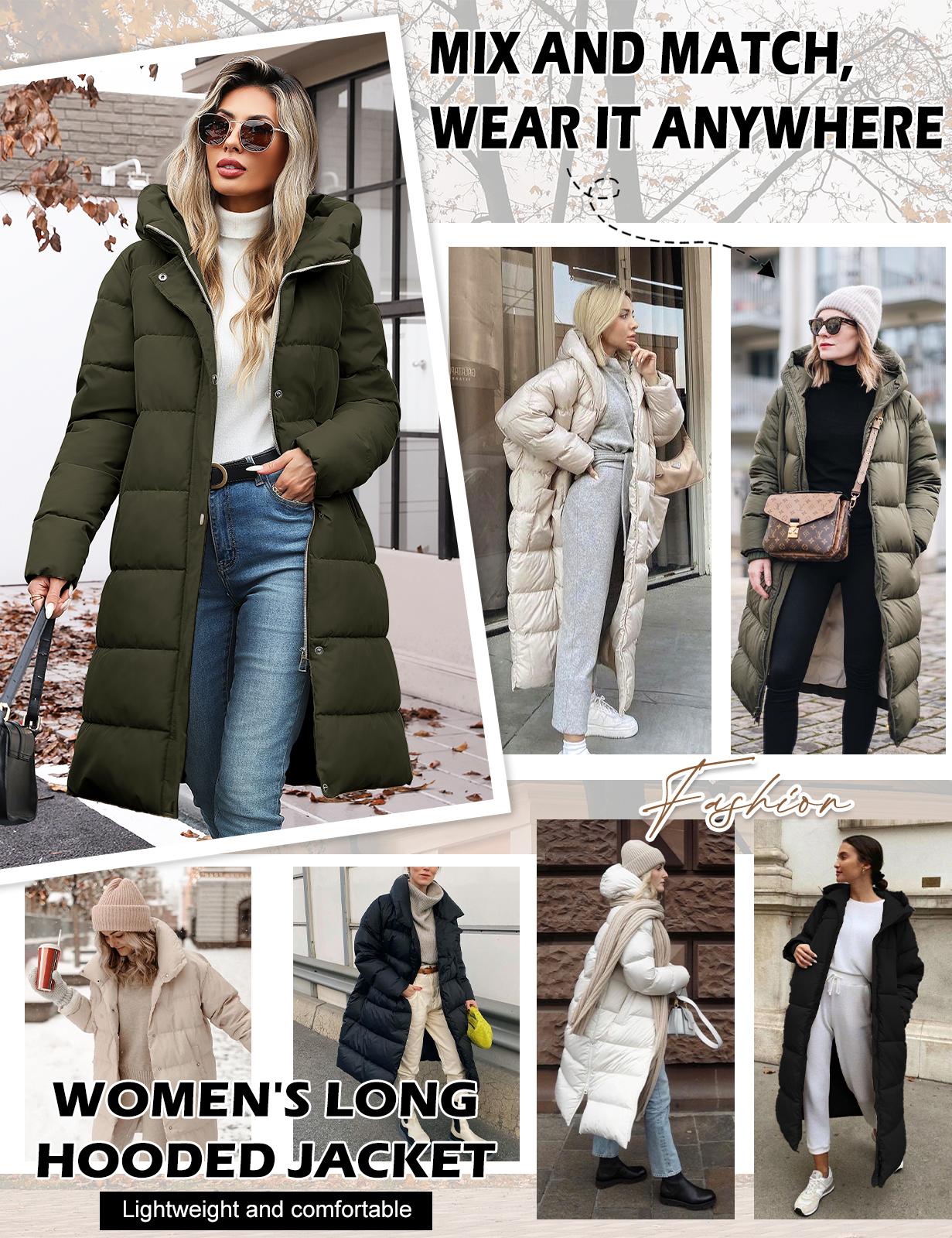 UMIPUBO Sales Womens Winter Long Puffer Coats Down Thicken Warm Quilted Jacket Mid-Length with Side Zipper and Hood Outerwear UMIPUBO Sales Womens Winter Long Puffer Coats Down Thicken Warm Quilted Jacket Mid-Length with Side Zipper and Hood Outerwear