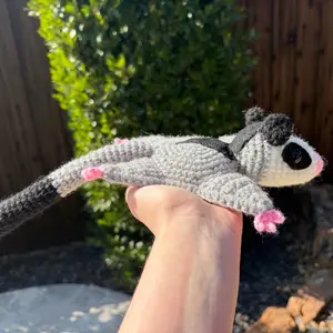 Crochet Sugar Glider Animal Figurine Decoration Decor Decorative Gift Handmade Adorable