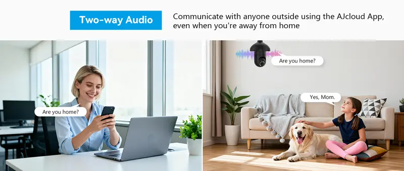 Jennov 2K WiFi Light Bulb CCTV Camera - 3MP HD Night Vision, AI Human Detection, Auto Tracking, 2.4GHz Wi-Fi, Siren Alarm, SD Support, Easy Install, Compact Home Security CCTV (Alexa Compatible, 1/2/4 Pieces Camera Security Multi-Pack Option)