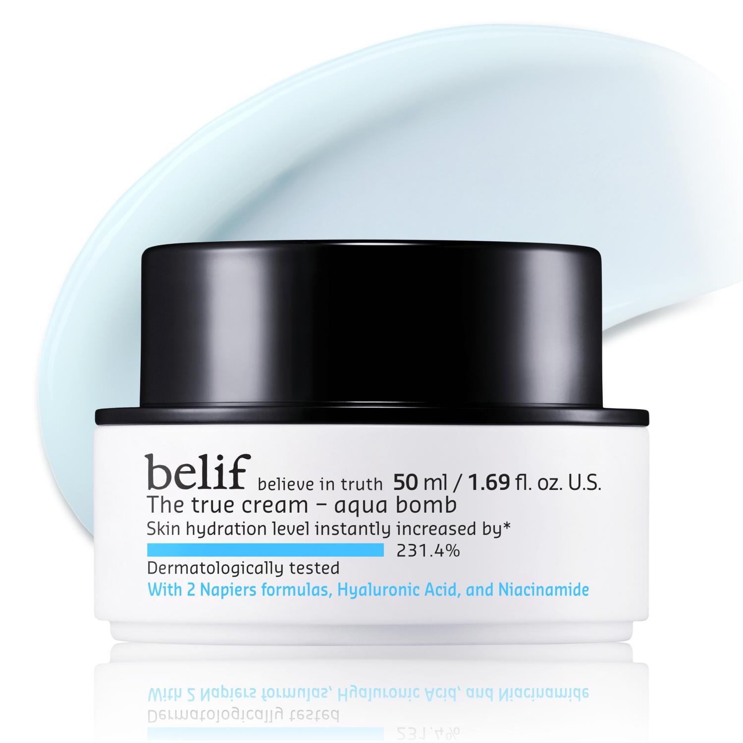 belif The True Cream Aqua Bomb, Korean Skincare with Hyaluronic Acid & Niacinamide – Intense Hydration & Fast-Absorbing Moisturizer