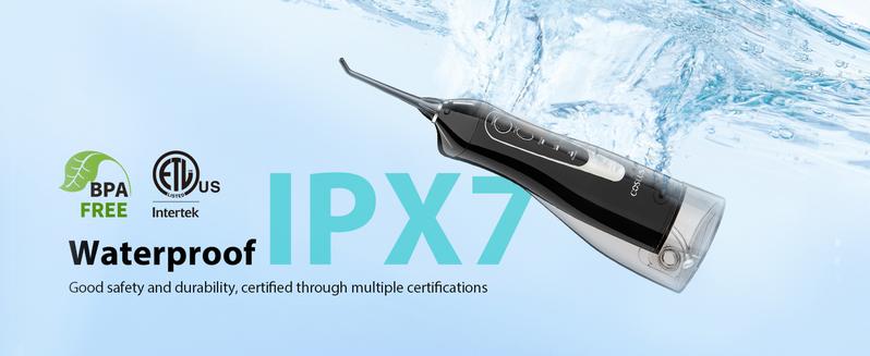 COSLUS CX20 Water Flosser For Teeth Pick: Portable Cordless Oral Irrigator, 5 Nozzle,Multimodes,Tongue Scraper Water Flosser For Braces,Flossing Water Tool,Tonsil Stones Water Flosser For Adults,Tartar Remove