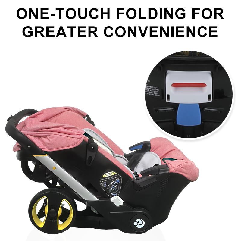 (No Base)Baby Stroller with Free Bag ,Newborn Stroller,Foldable Stroller Legs,Equipped with Chest Clip,One-Click Contraction Function,Alloy Metal Material,4-wheel Travel Toddler Stroller