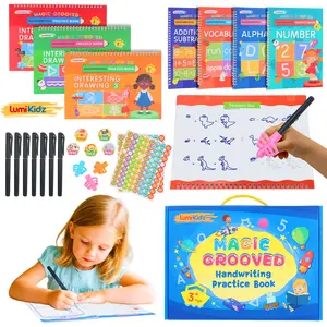 LUMIKIDZ Magic Grooved Writing Practice for Kids Ages 3-8 – Reusable Handwriting Practice Books and Preschool Learning Activities, Perfect Educational Gift