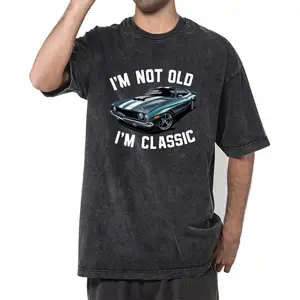 Eternal Style Washed T Shirt Featuring Retro Car Inspired Phrase for a Timeless Vintage Look
