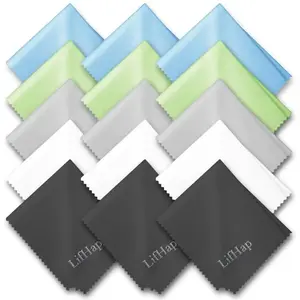 15 Pack Microfiber Glasses Cleaning Cloths - Glasses & Eyeglass Cleaner Wipes|Lens Cleaning Wipes for Mobile Phones Watches Screens and All Delicate Surfaces(7 'x 6')