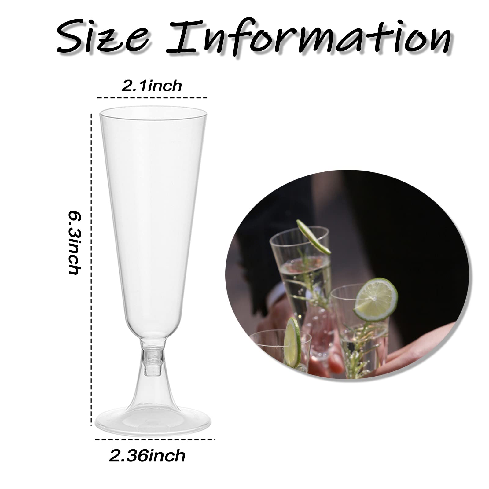100Pcs 5oz Plastic Champagne Flutes, Disposable Plastic Wine Mimosa Glasses Assemble Plastic Champagne Cup for Party Wedding Cocktail Cup 100Pcs 5oz Plastic Champagne Flutes, Disposable Plastic Wine Mimosa Glasses Assemble Plastic Champagne Cup for Party Wedding Cocktail Cup
