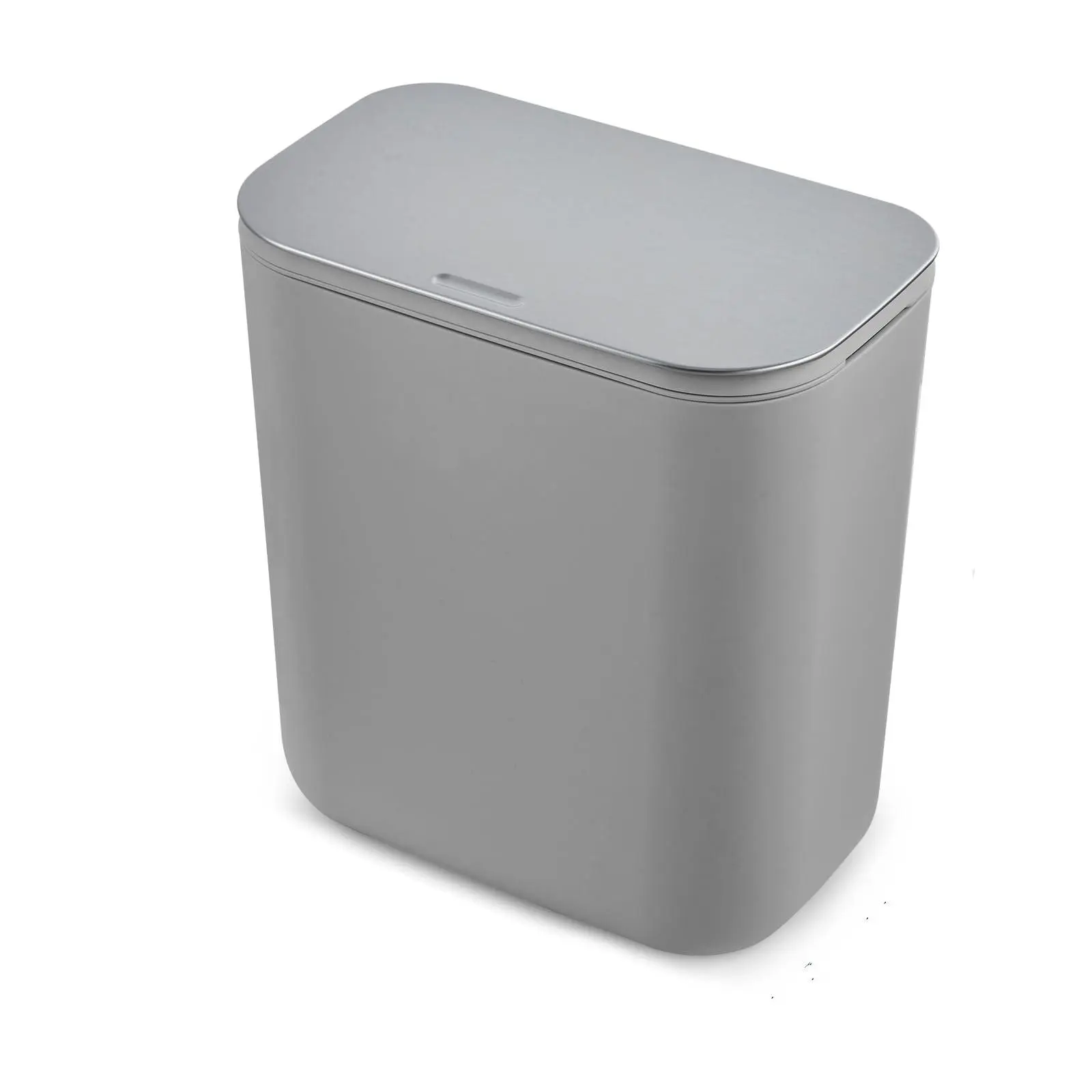 Garvee Plastic Odor-Blocking Hanging Kitchen Compost Bin - 2.4 Gal/9L Gray, Removable Stainless Steel Lid, Under Basin/Cabinet Door Mount, Countertop Use for RV/Bathroom