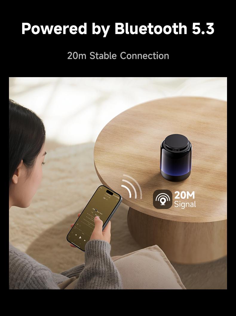 MAGIC JOHN 2025 Upgraded Bluetooth Speaker Phone Stand & Phone Holder, 5.3 Connectivity, 360° Surround Sound, suit for iPhone/Android, Gift for lady/women/men/elder/friends