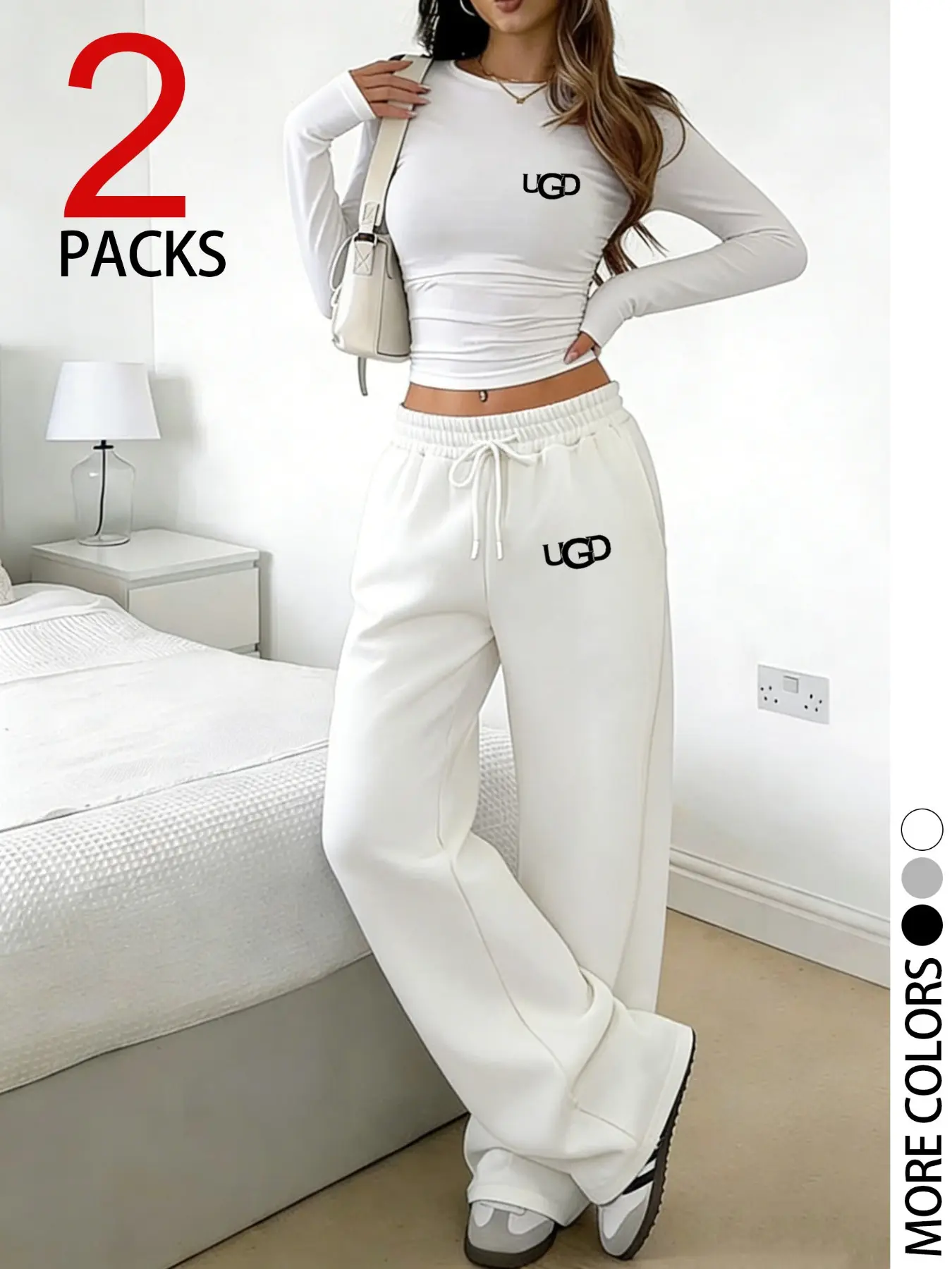 Women's Two-Piece Set, Outfit, Casual Slim-Fitting Long Sleeve Top & Drawstring Adjustable Straight Leg Pants, Comfortable Fabric, Perfect for Everyday Wear, Travel, Shopping, Womenswear, Clothes