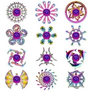 12pcs/ 6Pcs Alloy Metal Fidget Spinner，Fidget Spinner Toy for  Adult，Sensory Finget Toys，Cool Fidget Spinners Bulk,