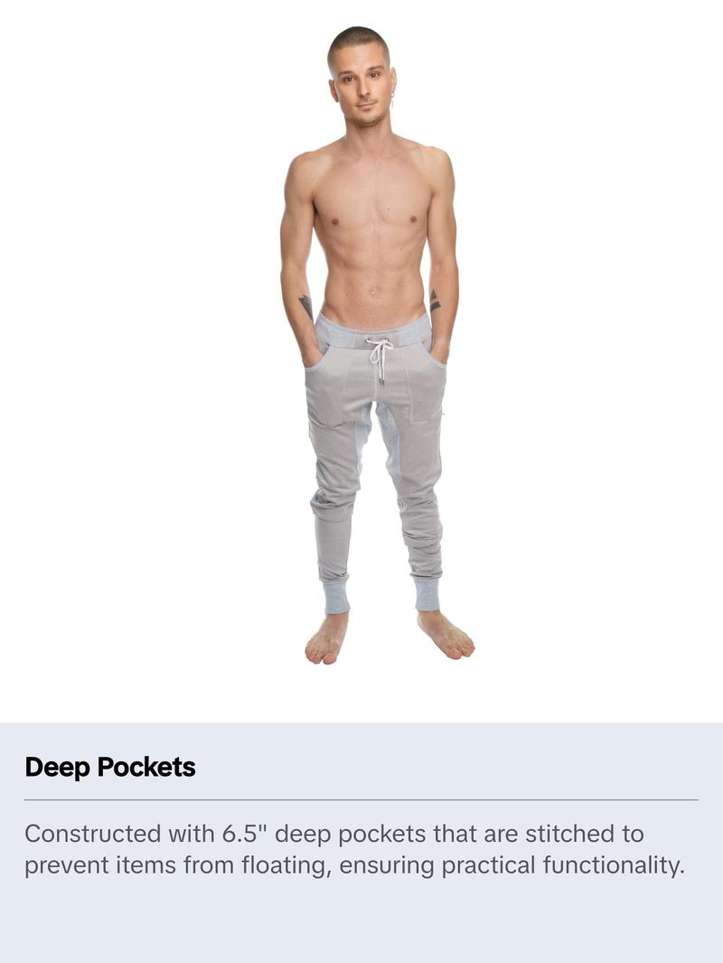 **Winter Edition** Performance-Luxe-Fleece Long Cuffed Jogger & Yoga Sweat Pants (Stainless Steel Grey)