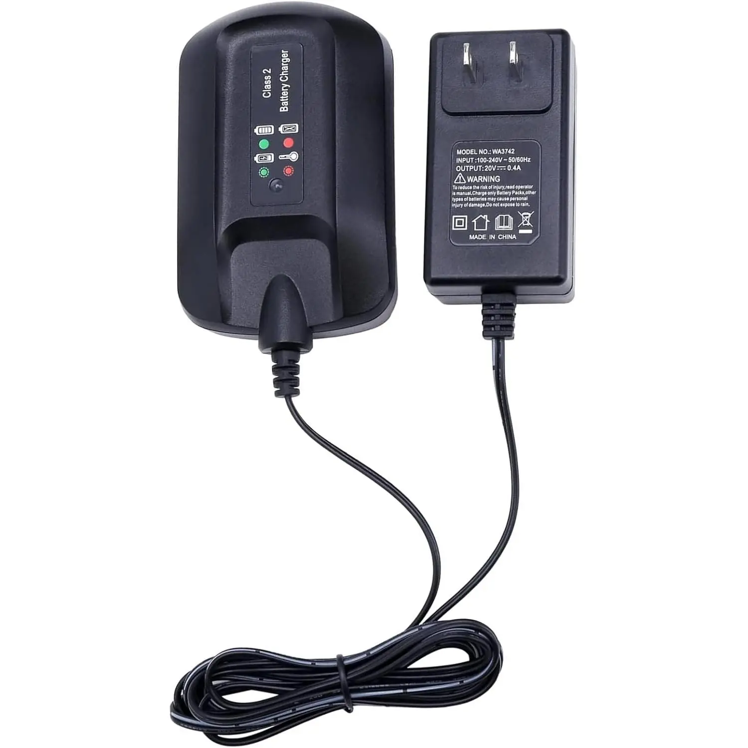 Lithium Slide-Style Power Tool Charger for Worx Users, 20V-18V, 100V-240V, CE Certified, Compatible with WA3525 WA3520 WA3578, Replacement for WA3732 WA3875 WA3881 WA3742, Built-In LED Diagnostics