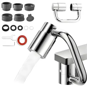 Swivel Faucet Aerator 2-Function Nozzle 360° Rotating Kitchen Sink Extender Easy Install Enhances Efficiency