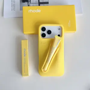 RHODE Minimalist Silicone iPhone Case with Lip Treatment Holder 11 12 13 14 15 16 17 ProMax