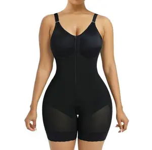 Women’s Fajas Colombianas shapewear Tummy Control Butt Lifter Shaper with Zipper Crotch detachable shoulder strap