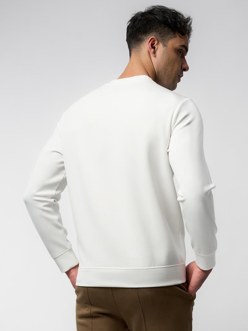 Fioboc Men's Modal Blend Long Sleeve Panel Sweatshirt, Fall Casual Top Style, Wrinkle Resistant Easy Daily Wear