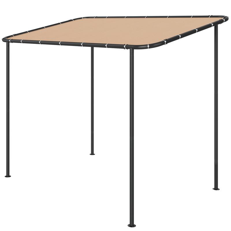 oneinmil Aoxun 10x6 Lean to Gazebo Outdoor Pergola UPF50+ Sun Protection Water Resistant UV Resistant Wall Mounted Canopy Sloped Roof Awning for Patio Backyard Deck or Garden Khaki  conversation set