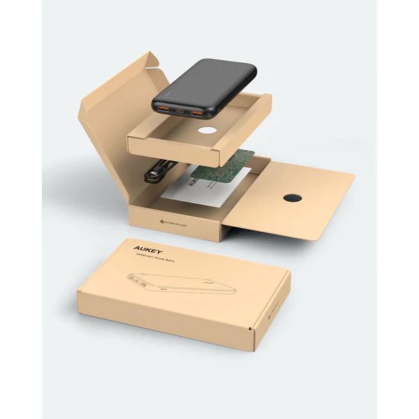 AUKEY  10000mAh 18W PB-N73S PD USB C Portable Charger Black Fast Charging USB Type-C USB 3.0 Micro USB Accessories Phone