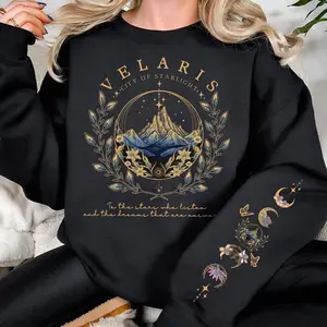 SJM T-Shirts, Crewneck Sweatshirts & Pullover Hoodie,Velaris Night Court Hoodie, ACOTAR Inspired T shirt,Thorns and Roses Court of Dreams Shirt ASFR5