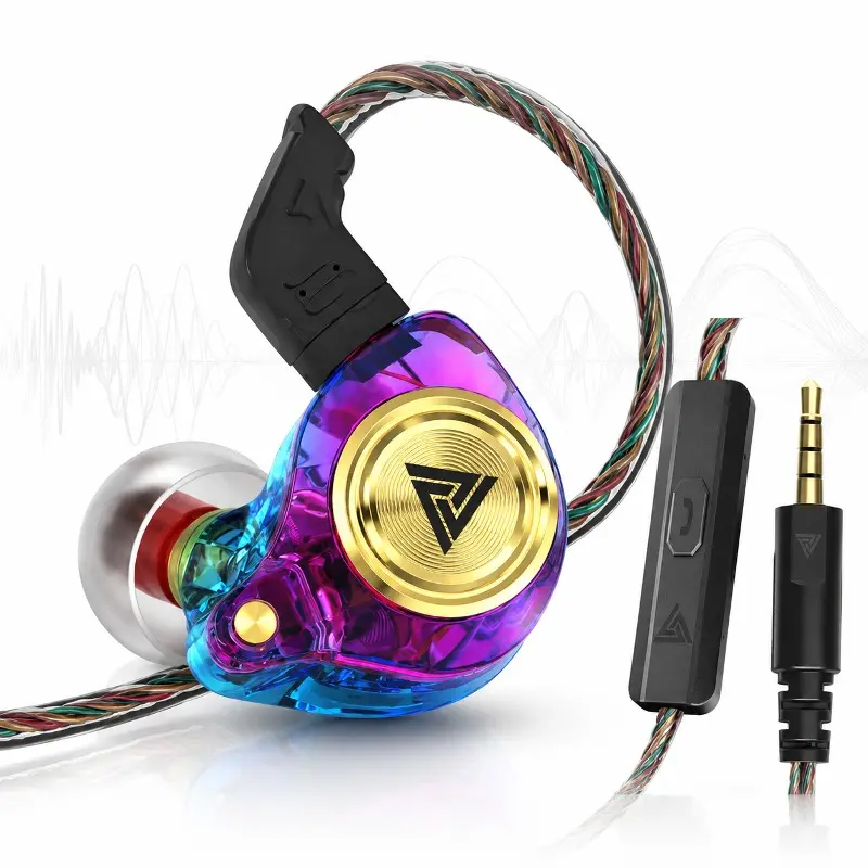 Wired Gaming Earbuds, Ak3file in Ear Monitors, Deep Bass Sound Wired Earbuds, HiFi in Ear Headphones with 1DD 10mm Dynamic Driver, IEM for Music Gaming Video Calling Singers Musicians with Mic