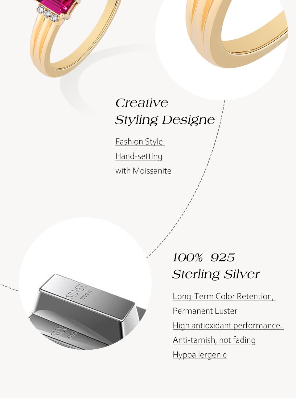 ATTAGEMS Luxury Lab-Created Ruby Moissanite Ring for Women S925 Sterling Silver GIft Birthday Party Fine Jewelry R334 ATTAGEMS Luxury Lab-Created Ruby Moissanite Ring for Women S925 Sterling Silver GIft Birthday Party Fine Jewelry R334