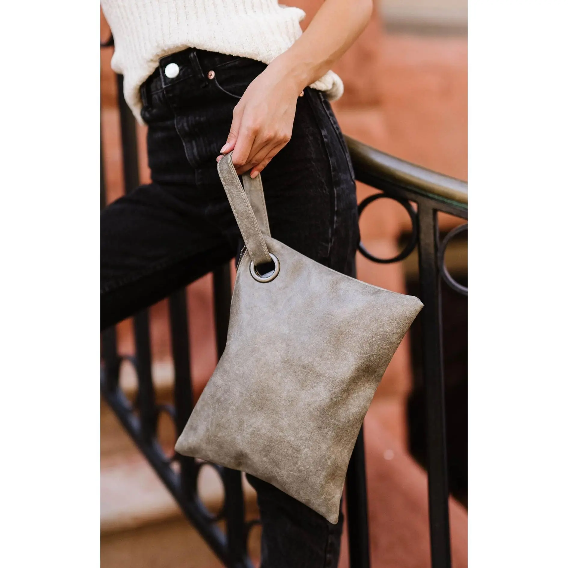 Alexa Vegan Leather Clutch Wristlet
