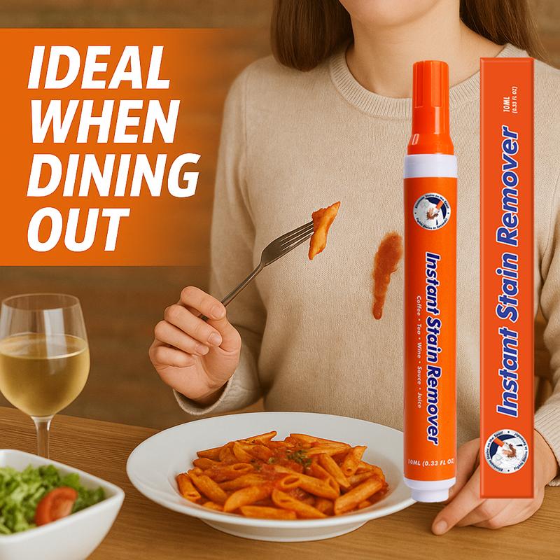 Instant Stain Remover Pen, Portable Quick Stain Eraser for Clothes and Fabric, Removes Coffee Wine Sauce Makeup Stains, Travel Friendly Pocket Cleaner, 3pcs