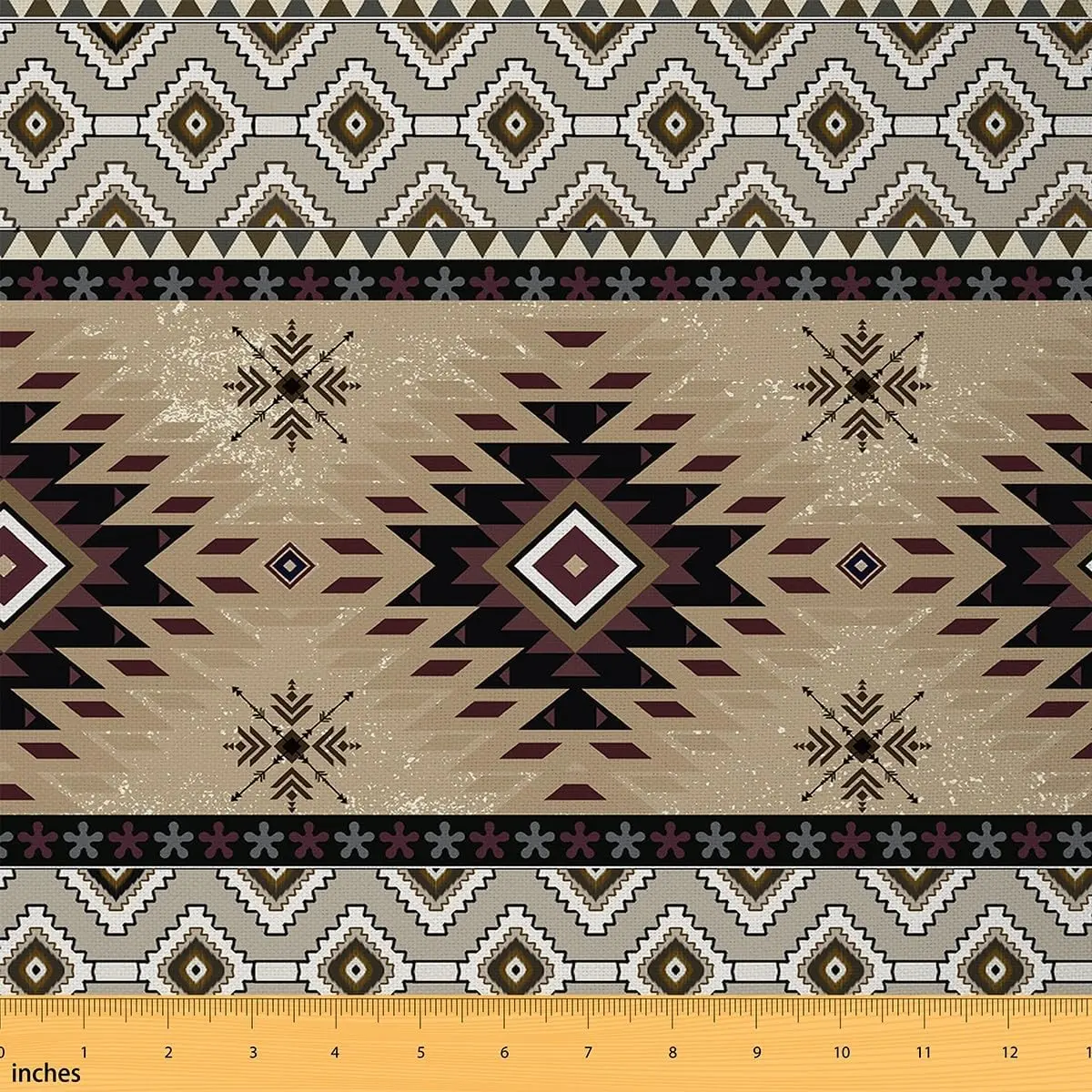 Boho Western Upholstery Fabric,Ethnic Tribe Arrow Aztec Waterproof Fabric Boho Vintage Fabric By The Yard,Ethnic DIY Reupholstery Waterproof Fabric, Ethnic Tribal Fabric