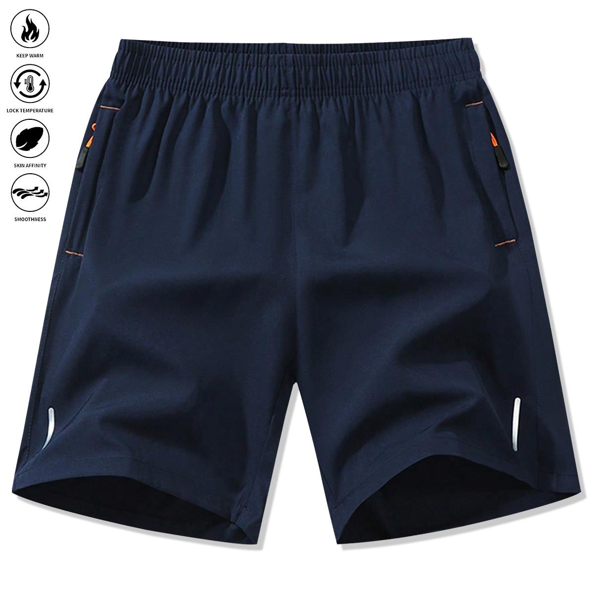 Men's Solid Color Drawstring Waist Sports Shorts, Summer Breathable Stretch Waist Athletic Shorts with Pockets, Casual Everyday Menswear, Regular Fit Comfortable Shorts with Pockets, Summer Men's Everyday Wear