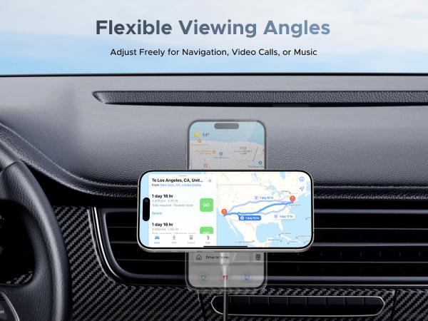 UGREEN 25W MagFlow Wireless Car Charger, MagSafe Qi2 Certified Fast Charging Cradle Mount for iPhone 17/16/15/14/13/12 Series, Air Vent Clip Secure Holder with USB-C Cable
