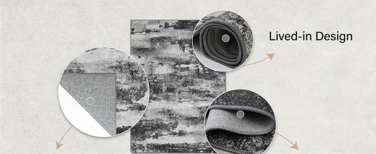 GENIMO Christmas Modern Abstract Design Area Rug Soft Lightweight Cushioned Feel Durable for Living Room Bedroom Dining Room Machine Washable Non-Slip Backing