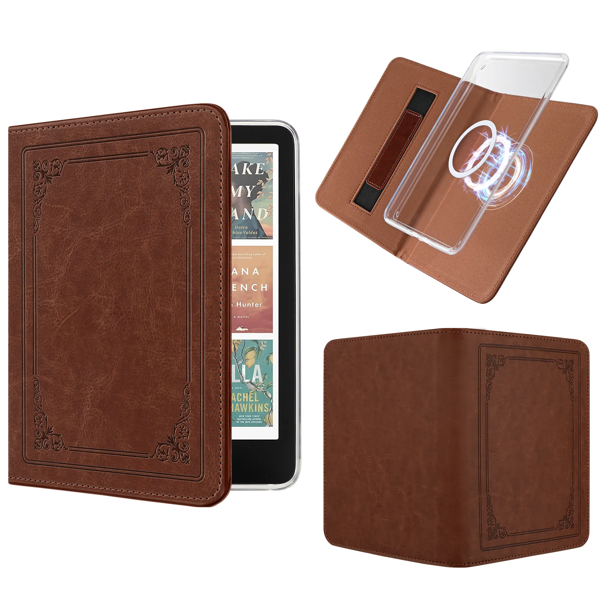 Cozy Reader Magnetic Kindle Case for 7" Kindle – Slim Detachable Cover with Hand Strap