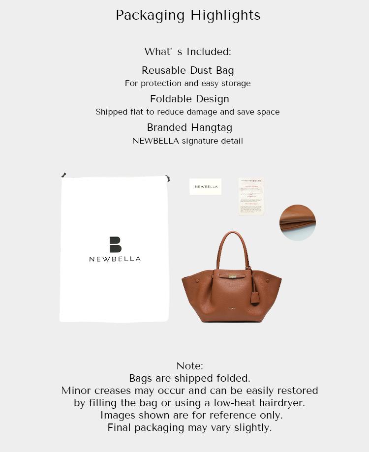 NEWBELLA Marella Top Handle Tote Bags - Elegant PU Leather Tote with Detachable Charm & Magnetic Closure System for Everyday Use 23.6" x 12.6" x 5.5" x 11"