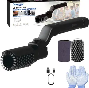 Electric BBQ Grill Cleaner Brush - Drayvorx Cordless Rechargeable Power Scrubber with Stainless Steel Bristles - 400 RPM High Torque for Effortless Grease Removal - 180° Swivel Head for All Outdoor Grills