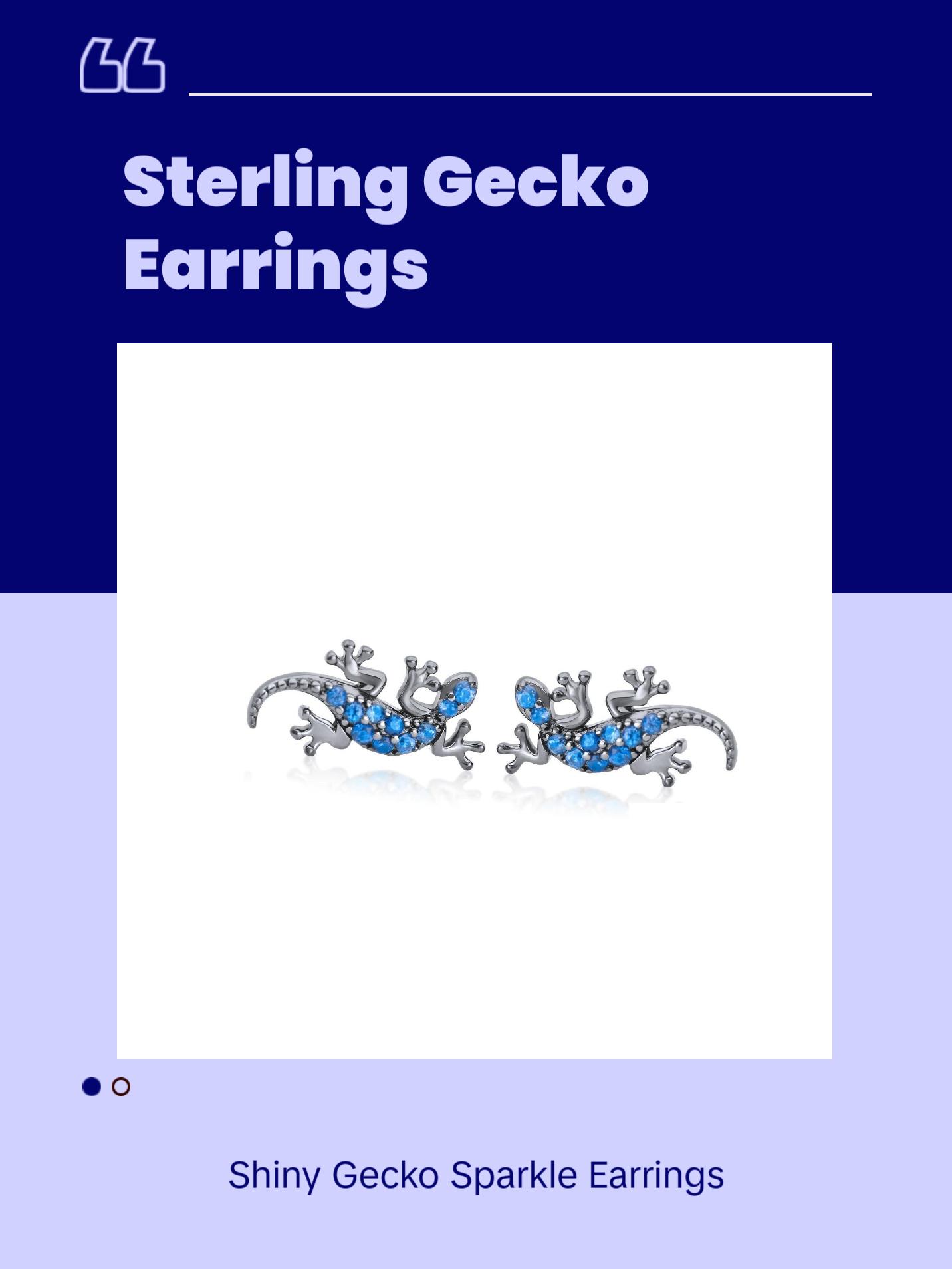 Silver Lizard Earrings - Good Luck Gecko Earrings