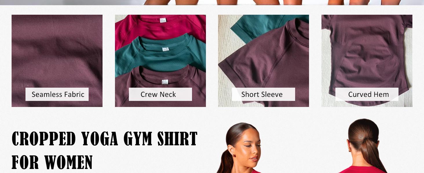 Jetjoy 2 Piece Workout Sets for Women, Long or Short Sleeve T Shirt Tank Top + Workout Shorts Butt Lifting Gym Seamless Booty Biker Shorts, Going Out Gym Sets Fitness Clothes Skinny Sportswear Compression Activewear Gymwear Fitness Clothes Mesh Athleisure