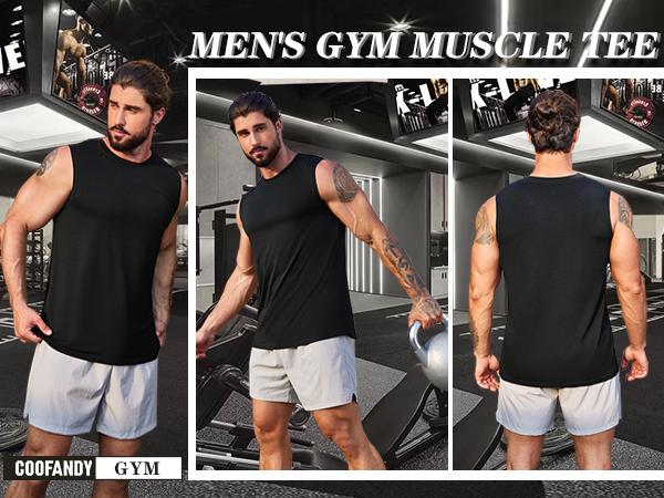 COOFANDY Men's 3 Pack Workout Tank Tops Gym Muscle Tee Bodybuilding Fitness Sleeveless T Shirts