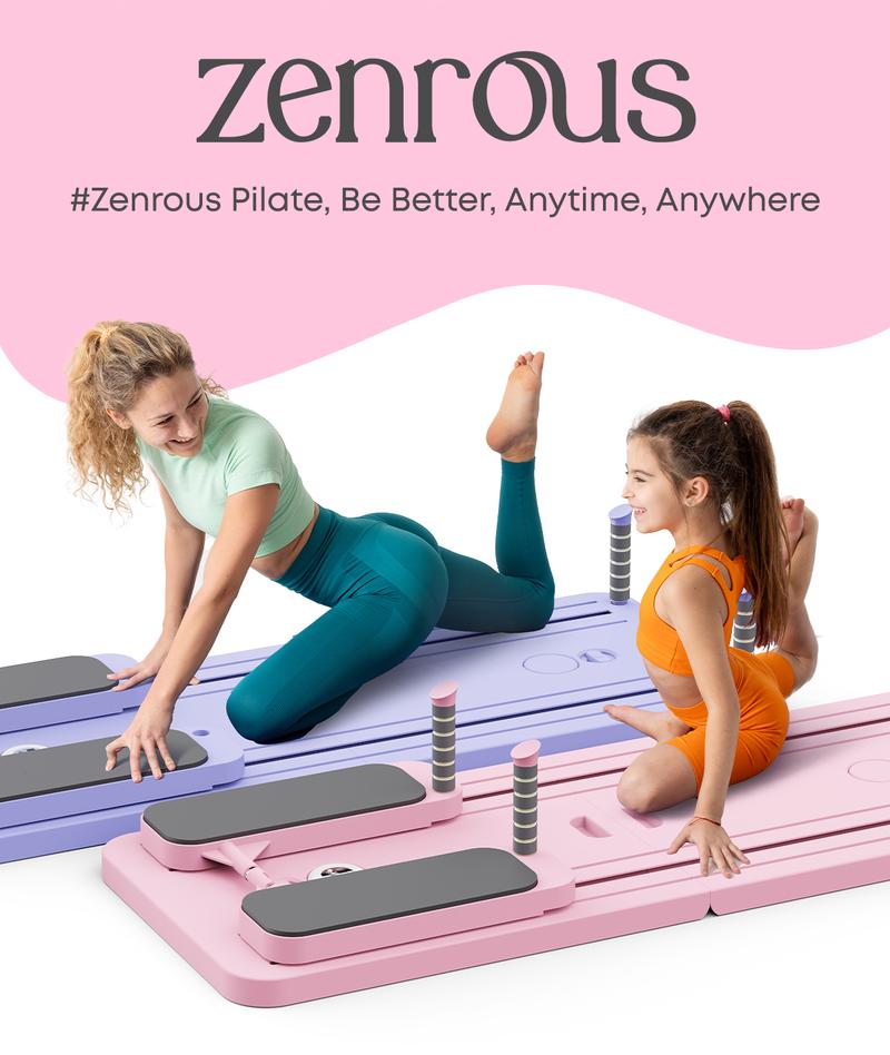 4.0 New Upgrade ZENROUS Pilates Board, Multi-functional Ab Exercise Board, Foldable Home Pilates Reformer, Maximum Load 300 lbs Fitness Board with Kneeling Pad and Timer, Abs Workout Equipment for Abdominal & Core Strength Training Springtok