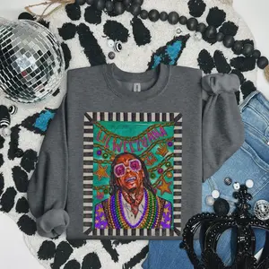 LilWeezyAna Sweatshirt DTF Transfer { Mardi Gras Direct To Film Print } Ready To Press T-shirt Hoodie