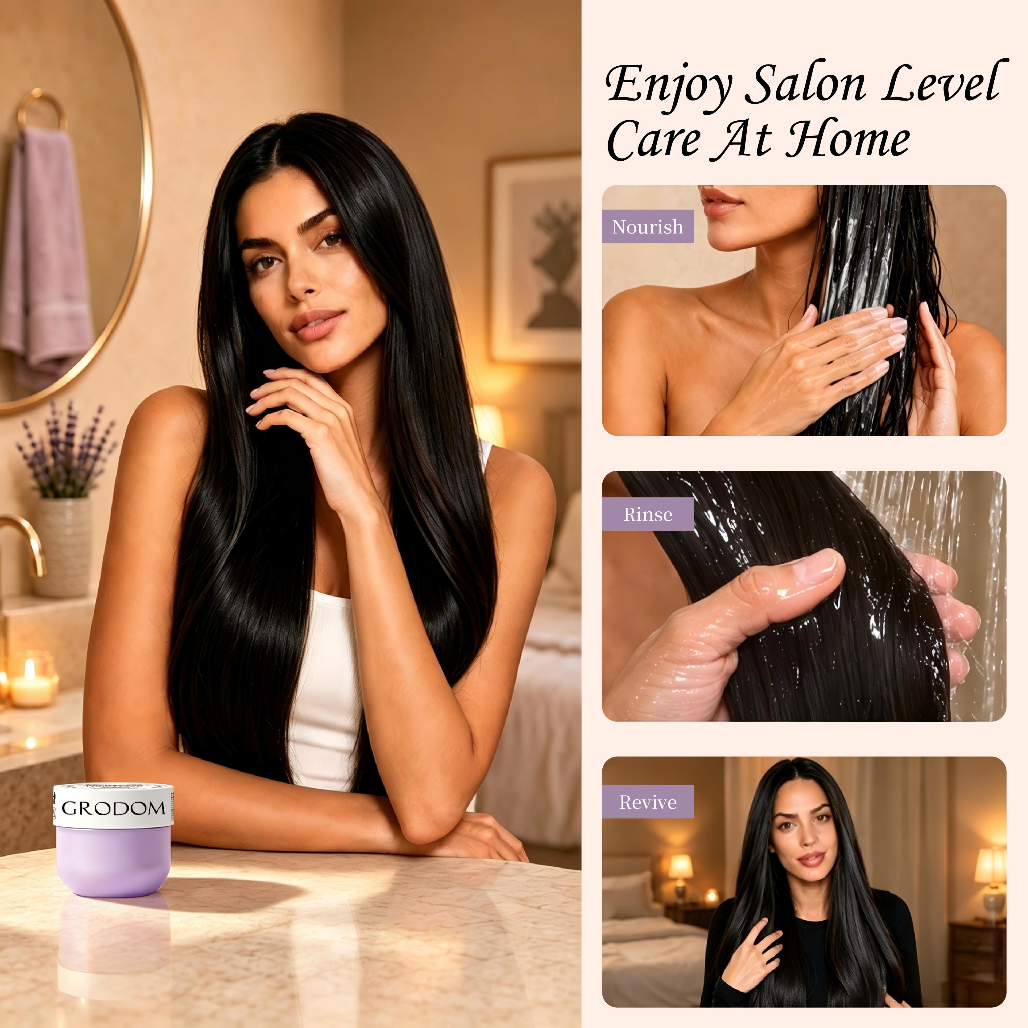 GRODOM Keratin Repair Hair Mask,Deep Conditioning Hair Treatment for Damaged Hair,Nourishing Moisturizing,Anti-Frizz Hydrating Hair Mask for Dry Curly 3A to 4C Hair,Color-Treated Hair Care,Cuticle repair,Long-lasting Fragrance,Pair with shampoo,300ml