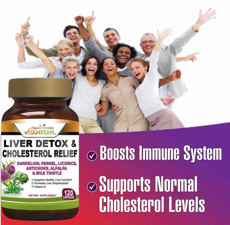 Liver Cleanse & Detox Support Supplement 1600mg with 120 caps + Milk Thistle