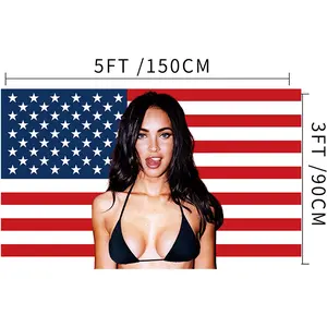 Megan Fox American 3x5Ft Flag Tapestry for Wall Hanging Man Cave CollegeDorm Room Decor Outdoor Banner with 4 Brass GrommetsTapestry Decor