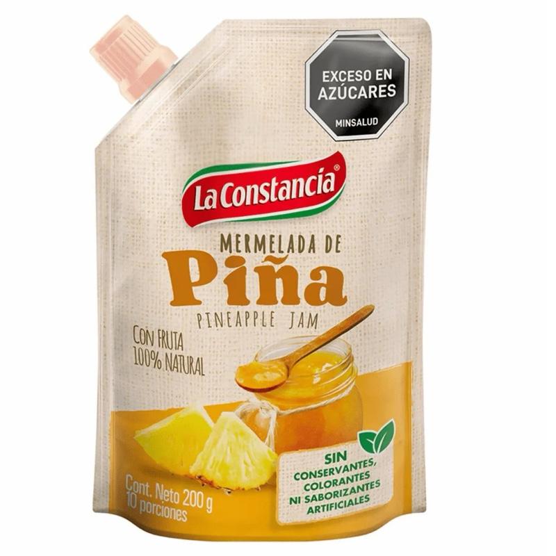 La Constancia Mermelada de Fresa, Mora, o Piña 200g - Strawberry, Blackberry, or Pineapple Jam, 100% Natural, Contains 4000mg of Vitamin C, No Artificial Colors or Sweeteners