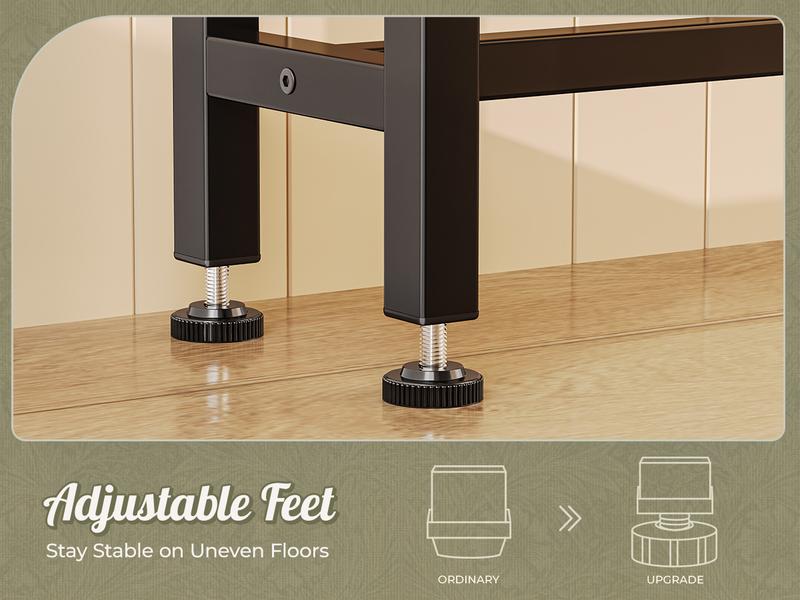 Huuger 102.4/110.2 Inch Sofa Table with Power Outlets, 23.9’’-34.4’’ Height Adjustable Range, Behind Couch Table with USB-C Ports, Sofa Tables Narrow Long, Skinny Console Table, Small Spaces